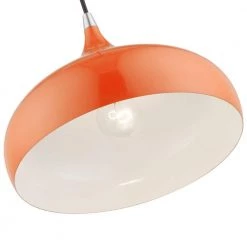 Amador 1-Light Shiny Orange Pendant with Polished Chrome Accents by Livex Lighting -Livex Lighting shop shiny orange livex lighting chandeliers 41172 77 44 1000