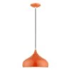 Amador 1-Light Shiny Orange Pendant with Polished Chrome Accents by Livex Lighting