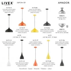 Amador 1-Light Shiny Orange Pendant with Polished Chrome Accents by Livex Lighting -Livex Lighting shop shiny orange livex lighting chandeliers 41172 77 d4 1000