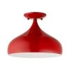 Amador 11.75 in 1-Light Shiny Red Semi-Flush Mount by Livex Lighting