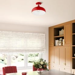 Amador 11.75 in 1-Light Shiny Red Semi-Flush Mount by Livex Lighting -Livex Lighting shop shiny red livex lighting flush mount lights 41050 72 76 1000