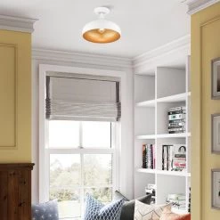 Amador 11.75 in. 1-Light Shiny White Semi-Flush Mount by Livex Lighting -Livex Lighting shop shiny white livex lighting flush mount lights 41050 69 76 1000