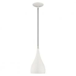 Metal Shade Mini Pendants 1 Light Shiny White Mini Pendant by Livex Lighting 17 Metal Shade Mini Pendants 1 Light Shiny White Mini Pendant by Livex Lighting -Livex Lighting shop shiny white livex lighting pendant lights 41171 69 4f 1000