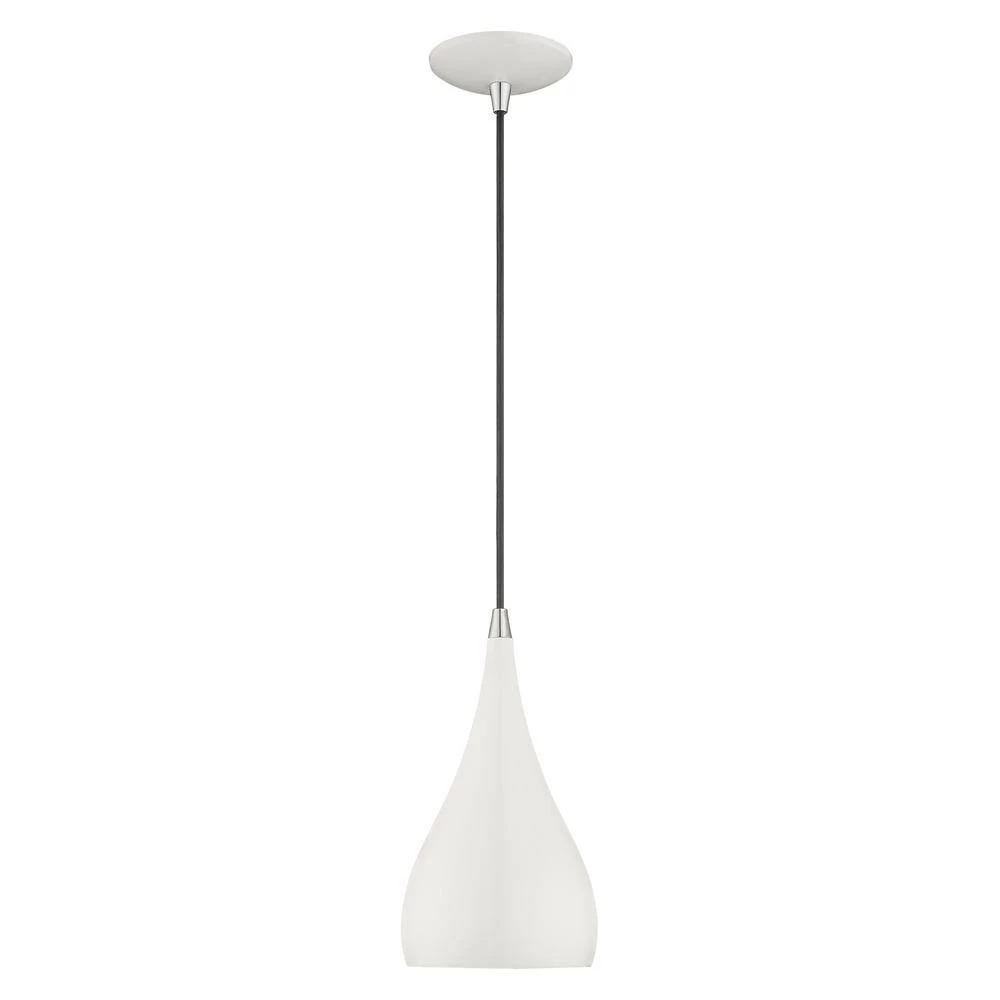 Metal Shade Mini Pendants 1 Light Shiny White Mini Pendant by Livex Lighting 8 Metal Shade Mini Pendants 1 Light Shiny White Mini Pendant by Livex Lighting - Image 8
