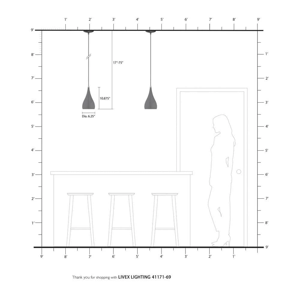 Metal Shade Mini Pendants 1 Light Shiny White Mini Pendant by Livex Lighting 6 Metal Shade Mini Pendants 1 Light Shiny White Mini Pendant by Livex Lighting - Image 6