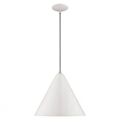 Metal Shade Mini Pendants 1 Light Shiny White Mini Pendant by Livex Lighting -Livex Lighting shop shiny white livex lighting pendant lights 41176 69 4f 1000