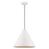 Metal Shade Mini Pendants 1 Light Shiny White Mini Pendant by Livex Lighting
