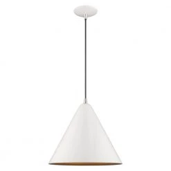 Metal Shade Mini Pendants 1 Light Shiny White Mini Pendant by Livex Lighting -Livex Lighting shop shiny white livex lighting pendant lights 41176 69 c3 1000