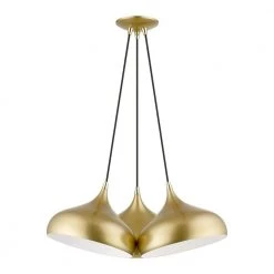 Amador 3-Light Soft Gold Teardrop Cluster Pendant by Livex Lighting