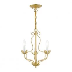 Katarina 3-Light Soft Gold Floral Chandelier by Livex Lighting