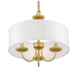 Brookdale 3-Light Soft Gold Pendant Chandelier with Fabric Shade by Livex Lighting -Livex Lighting shop soft gold livex lighting chandeliers 42983 33 1f 1000
