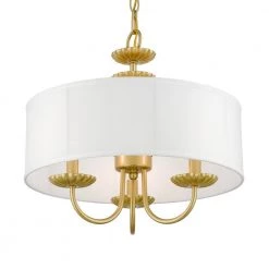 Brookdale 3-Light Soft Gold Pendant Chandelier with Fabric Shade by Livex Lighting -Livex Lighting shop soft gold livex lighting chandeliers 42983 33 4f 1000