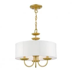 Brookdale 3-Light Soft Gold Pendant Chandelier with Fabric Shade by Livex Lighting -Livex Lighting shop soft gold livex lighting chandeliers 42983 33 c3 1000