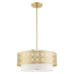 Calinda 4 Light Soft Gold Pendant Chandelier by Livex Lighting