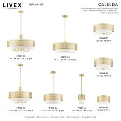 Calinda 4 Light Soft Gold Pendant Chandelier by Livex Lighting -Livex Lighting shop soft gold livex lighting chandeliers 49865 33 d4 1000
