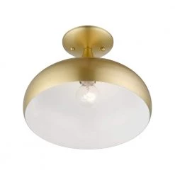 Amador 11.75 in. 1-Light Soft Gold Semi-Flush Mount by Livex Lighting 12 Amador 11.75 in. 1-Light Soft Gold Semi-Flush Mount by Livex Lighting -Livex Lighting shop soft gold livex lighting flush mount lights 41050 33 1f 1000