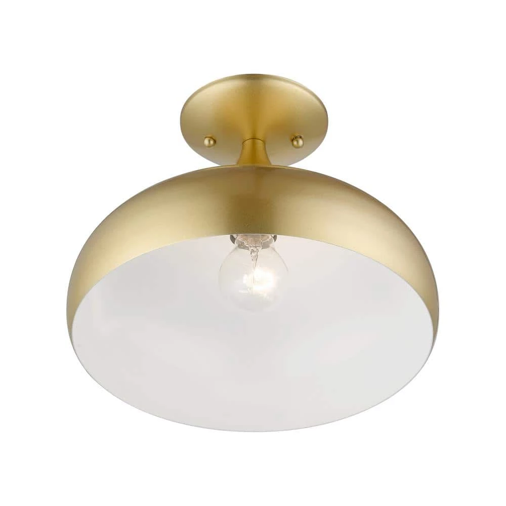 Amador 11.75 in. 1-Light Soft Gold Semi-Flush Mount by Livex Lighting 5 Amador 11.75 in. 1-Light Soft Gold Semi-Flush Mount by Livex Lighting - Image 5