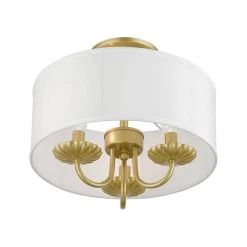 Brookdale 13 in. 3-Light Soft Gold Semi-Flush Mount by Livex Lighting 12 Brookdale 13 in. 3-Light Soft Gold Semi-Flush Mount by Livex Lighting -Livex Lighting shop soft gold livex lighting flush mount lights 42987 33 1f 1000