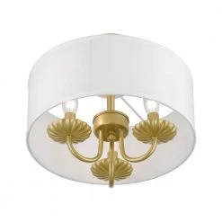 Brookdale 13 in. 3-Light Soft Gold Semi-Flush Mount by Livex Lighting 13 Brookdale 13 in. 3-Light Soft Gold Semi-Flush Mount by Livex Lighting -Livex Lighting shop soft gold livex lighting flush mount lights 42987 33 44 1000