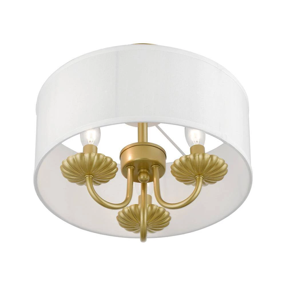 Brookdale 13 in. 3-Light Soft Gold Semi-Flush Mount by Livex Lighting 6 Brookdale 13 in. 3-Light Soft Gold Semi-Flush Mount by Livex Lighting - Image 6