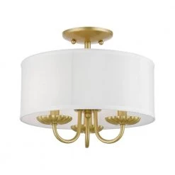 Brookdale 13 in. 3-Light Soft Gold Semi-Flush Mount by Livex Lighting 10 Brookdale 13 in. 3-Light Soft Gold Semi-Flush Mount by Livex Lighting -Livex Lighting shop soft gold livex lighting flush mount lights 42987 33 c3 1000