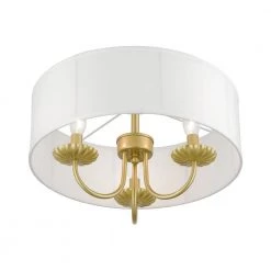 Brookdale 16 in. 3-Light Soft Gold Semi-Flush Mount by Livex Lighting -Livex Lighting shop soft gold livex lighting flush mount lights 42989 33 1f 1000