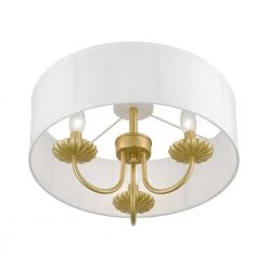 Brookdale 16 in. 3-Light Soft Gold Semi-Flush Mount by Livex Lighting -Livex Lighting shop soft gold livex lighting flush mount lights 42989 33 44 1000