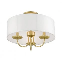 Brookdale 16 in. 3-Light Soft Gold Semi-Flush Mount by Livex Lighting -Livex Lighting shop soft gold livex lighting flush mount lights 42989 33 4f 1000