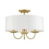 Brookdale 16 in. 3-Light Soft Gold Semi-Flush Mount by Livex Lighting