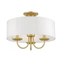 Brookdale 16 in. 3-Light Soft Gold Semi-Flush Mount by Livex Lighting -Livex Lighting shop soft gold livex lighting flush mount lights 42989 33 c3 1000