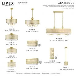 Arabesque 1 Light Soft Gold Mini Pendant by Livex Lighting -Livex Lighting shop soft gold livex lighting pendant lights 41101 33 d4 1000