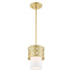 Calinda 1 Light Soft Gold Mini Pendant by Livex Lighting -Livex Lighting shop soft gold livex lighting pendant lights 49861 33 1f 1000