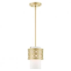 Calinda 1 Light Soft Gold Mini Pendant by Livex Lighting -Livex Lighting shop soft gold livex lighting pendant lights 49861 33 44 1000