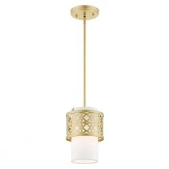 Calinda 1 Light Soft Gold Mini Pendant by Livex Lighting -Livex Lighting shop soft gold livex lighting pendant lights 49861 33 4f 1000