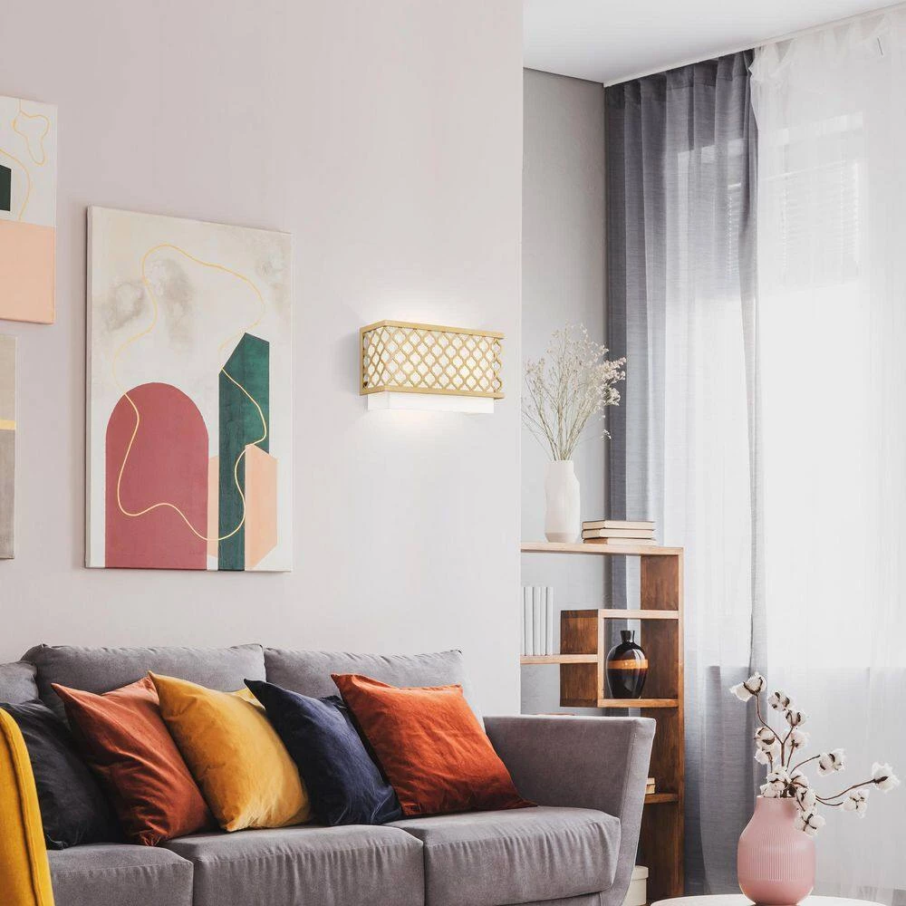 Arabesque 2-Light Soft Gold ADA Wall Sconce by Livex Lighting 3 Arabesque 2-Light Soft Gold ADA Wall Sconce by Livex Lighting - Image 3