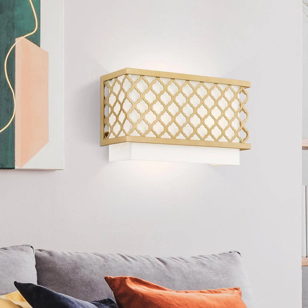Arabesque 2-Light Soft Gold ADA Wall Sconce by Livex Lighting 2 Arabesque 2-Light Soft Gold ADA Wall Sconce by Livex Lighting - Image 2