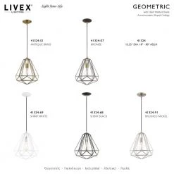 Geometric 1 Light Textured Black Pendant by Livex Lighting -Livex Lighting shop textured black livex lighting chandeliers 41328 14 31 1000