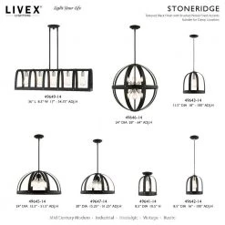 Stoneridge 6 Light Textured Black Pendant Chandelier by Livex Lighting -Livex Lighting shop textured black livex lighting chandeliers 49646 14 d4 1000