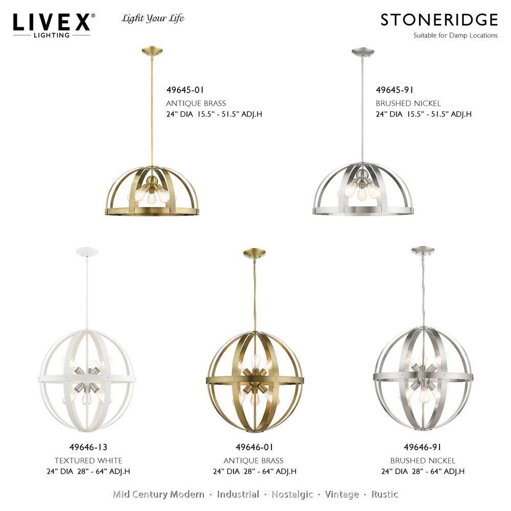 Stoneridge 5 Light Textured Black Linear Chandelier by Livex Lighting 13 Stoneridge 5 Light Textured Black Linear Chandelier by Livex Lighting - Image 13