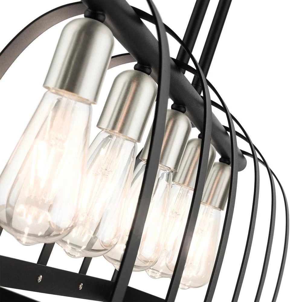 Stoneridge 5 Light Textured Black Linear Chandelier by Livex Lighting 11 Stoneridge 5 Light Textured Black Linear Chandelier by Livex Lighting - Image 11