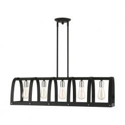 Stoneridge 5 Light Textured Black Linear Chandelier by Livex Lighting 18 Stoneridge 5 Light Textured Black Linear Chandelier by Livex Lighting -Livex Lighting shop textured black livex lighting chandeliers 49649 14 c3 1000