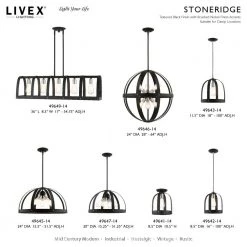 Stoneridge 5 Light Textured Black Linear Chandelier by Livex Lighting 24 Stoneridge 5 Light Textured Black Linear Chandelier by Livex Lighting -Livex Lighting shop textured black livex lighting chandeliers 49649 14 d4 1000