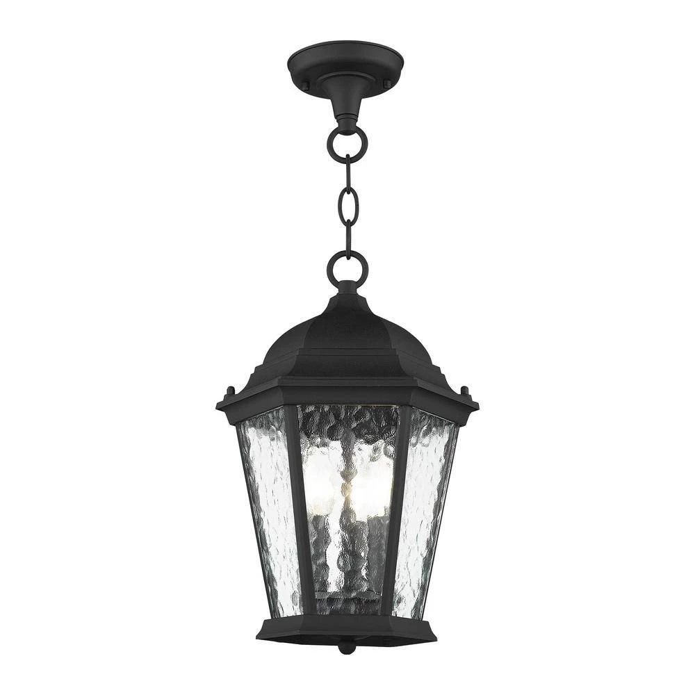 Hamilton 3 Light Textured Black Outdoor Pendant Lantern by Livex Lighting 3 Hamilton 3 Light Textured Black Outdoor Pendant Lantern by Livex Lighting - Image 3
