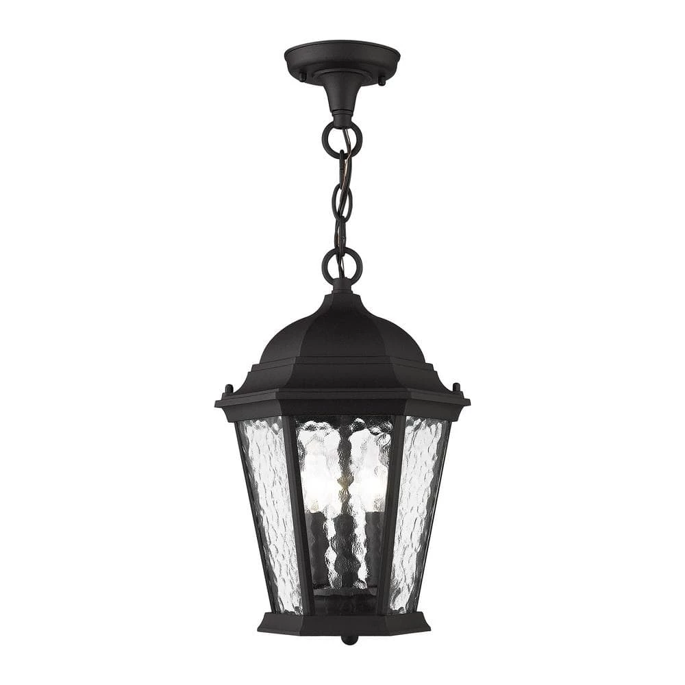 Hamilton 3 Light Textured Black Outdoor Pendant Lantern by Livex Lighting 1 Hamilton 3 Light Textured Black Outdoor Pendant Lantern by Livex Lighting