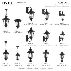 Oxford 1 Light Textured Black Outdoor Pendant Lantern by Livex Lighting -Livex Lighting shop textured black livex lighting outdoor pendant lights 7849 14 d4 1000