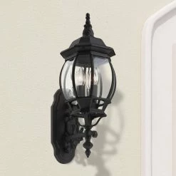 Frontenac 3 Light Textured Black Outdoor Wall Sconce by Livex Lighting -Livex Lighting shop textured black livex lighting outdoor sconces 7524 14 40 1000