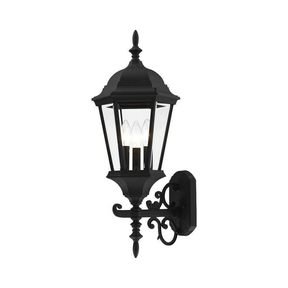 Hamilton 3 Light Textured Black Outdoor Wall Lantern by Livex Lighting 7 Hamilton 3 Light Textured Black Outdoor Wall Lantern by Livex Lighting - Image 7