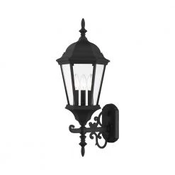 Hamilton 3 Light Textured Black Outdoor Wall Lantern by Livex Lighting