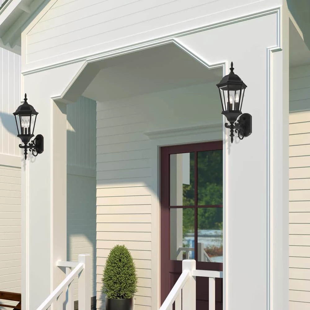 Hamilton 3 Light Textured Black Outdoor Wall Lantern by Livex Lighting 2 Hamilton 3 Light Textured Black Outdoor Wall Lantern by Livex Lighting - Image 2