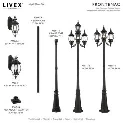 Frontenac 1 Light Textured Black Outdoor Wall Sconce by Livex Lighting -Livex Lighting shop textured black livex lighting outdoor sconces 7706 14 d4 1000